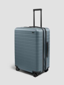 Away Medium 3 checked suitcase in Coast Blue